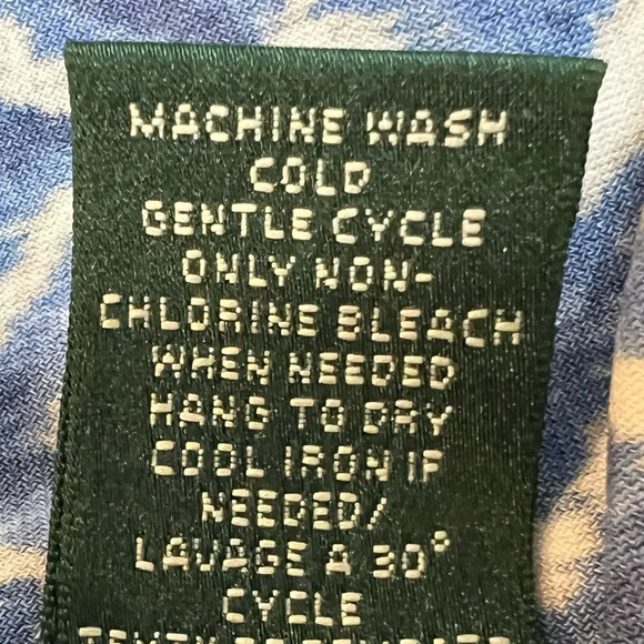 LAUREN Ralph Lauren Blue & White Ikat Faux Wrap Ruched Jersey Dress. Size 14. - Picture 11 of 11